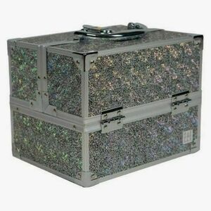 Caboodles Adored Pebble Holographic Silver‎ And Multi Color Train Case New